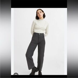 Levi’s Ribcage Straight Plaid Pants